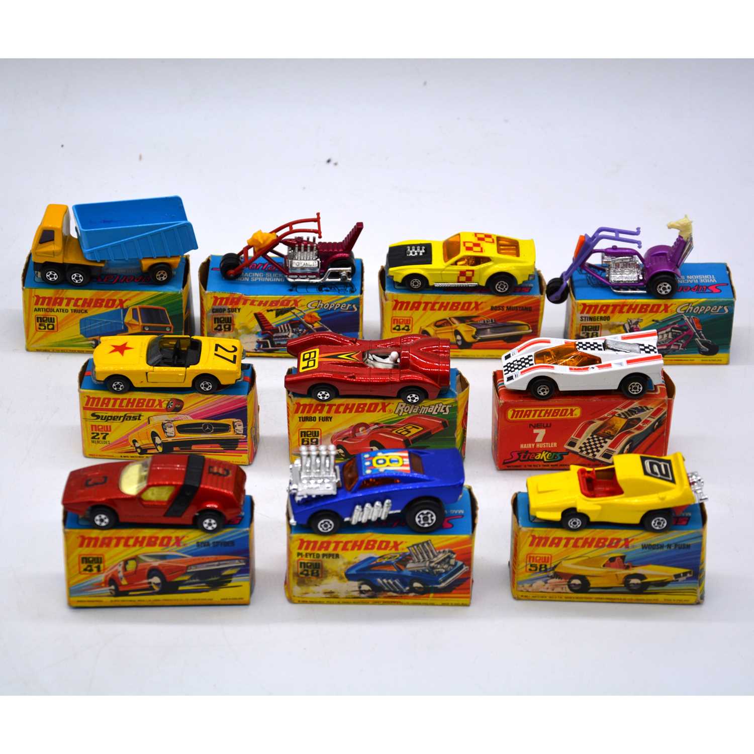 Lot 1129 - Ten Matchbox Superfast Models, Boxed.