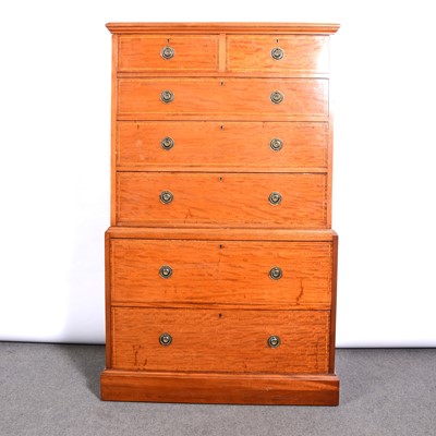 Lot 366 - Edwardian satinwood chest on chest