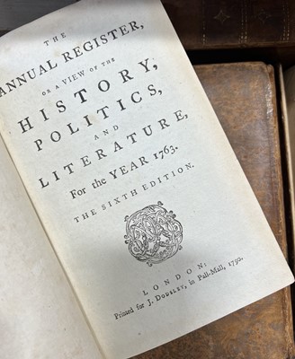 Lot 101A - The Annual Register, or a View of The History of Politics and Literature, fifth edition, 1762, etc