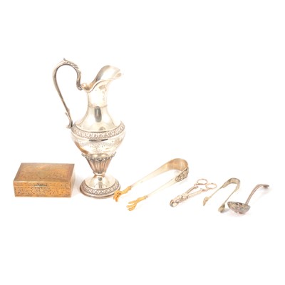 Lot 155 - Silver salt and pepperette, William Comyns & Sons Ltd, London 1977, and other silver, white metal and plated wares.