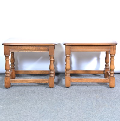 Lot 330 - Pair of Ercol elm lamp tables