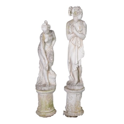 Lot 450 - Two reconstituted stone garden statues