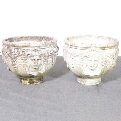 Lot 454 - Pair of reconstituted stone planters