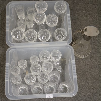 Lot 60 - Royal Brierley table glass, flutes, wine etc, other table glass.