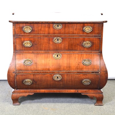 Lot 345 - Dutch mahogany bombe-shaped commode, late 18th Century