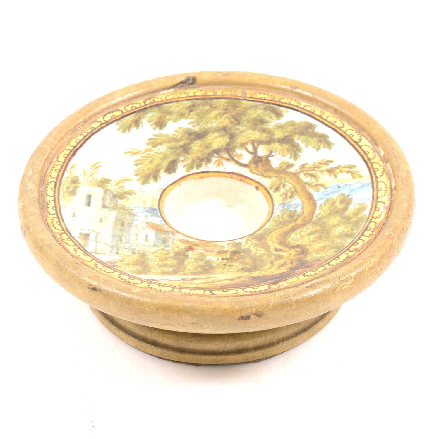 Lot 81 - Italian Majolica dish, set in a papier-mache frame