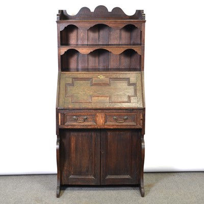 Lot 333 - Oak bureau bookcase