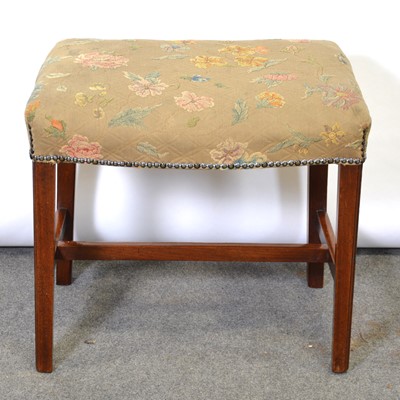 Lot 25 - Mahogany upholstered stool