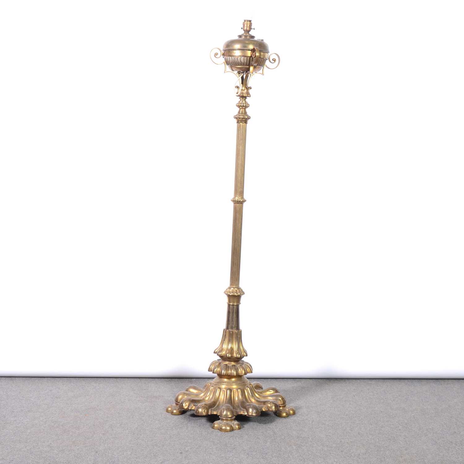 Lot 513 - Victorian brass standard lamp