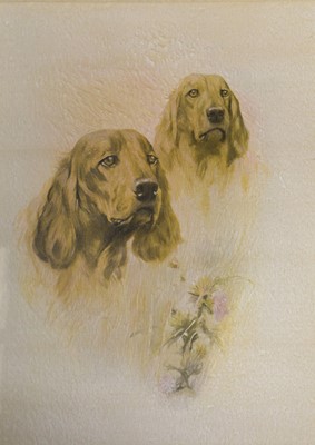 Lot 165 - After Arthur Wardle, Dogs, a pair of oleograph prints