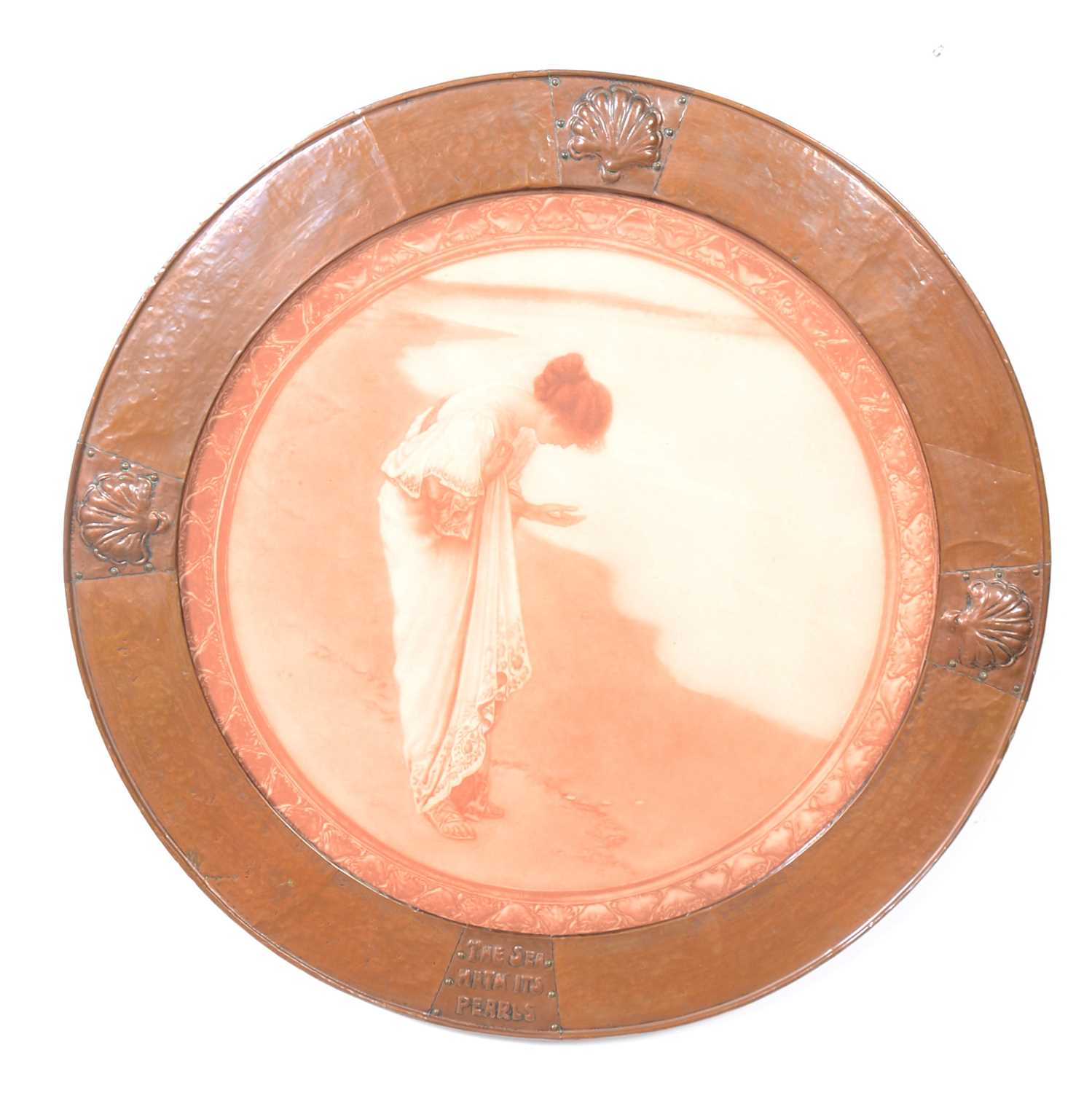 Lot 338 - Arts and Crafts circular copper frame