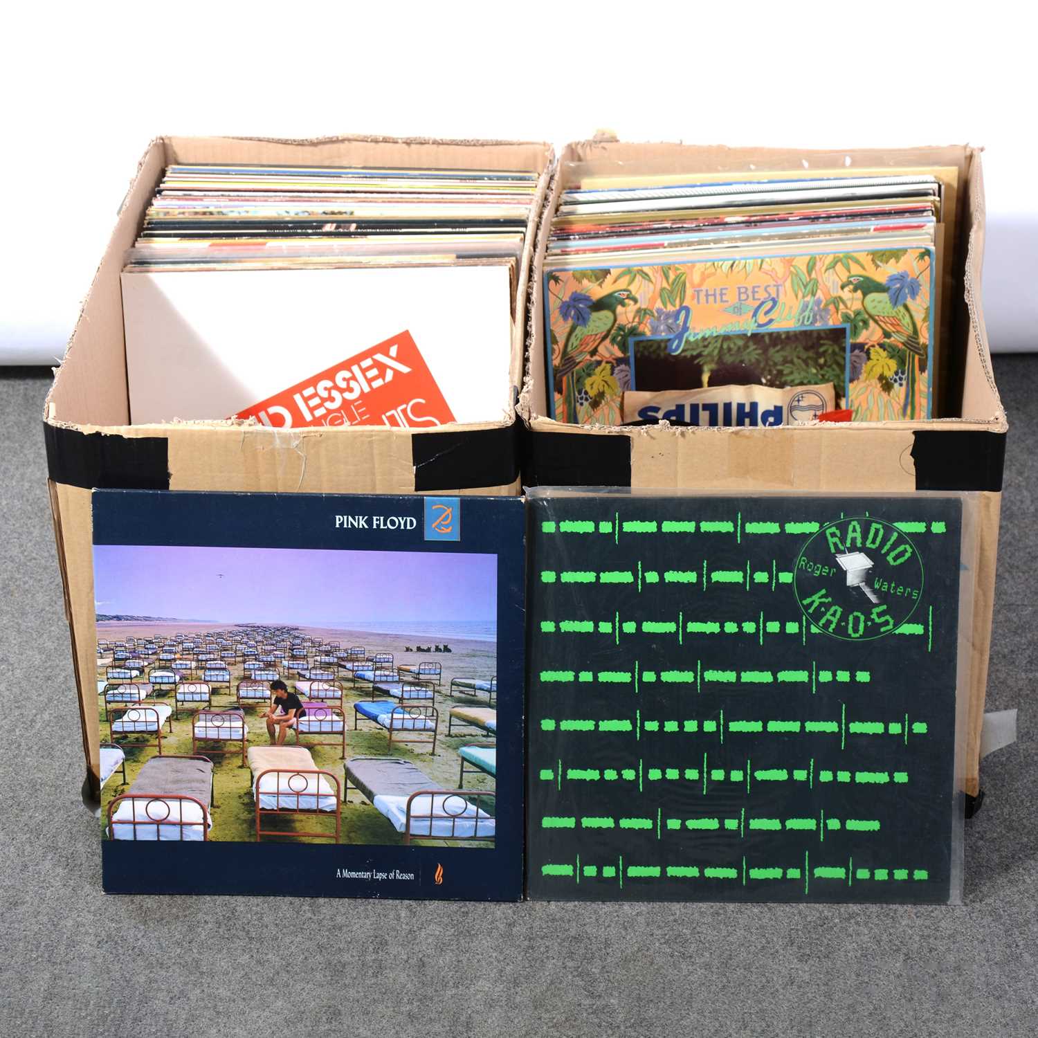 Lot 409 - Vinyl LP music records and 7" singles, two boxes of mixed pop, rock, jazz and others
