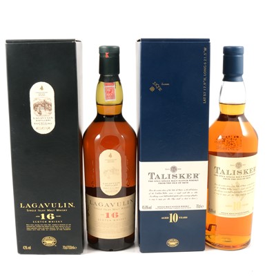 Lot 568 - Lagavulin 16 yo and Talisker 10 year, two bottles of single Islay malt whisky