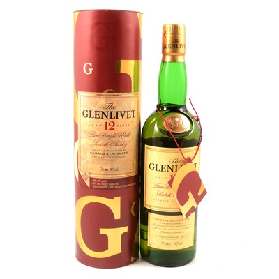 Lot 576 - Glenlivet, 12 year old, single Speyside malt whisky, 1990s bottling