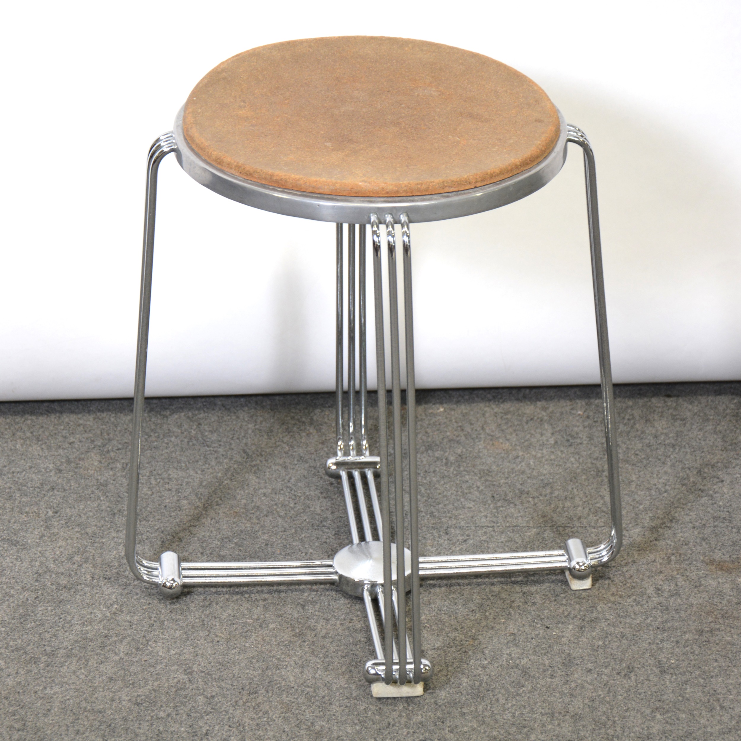 Lot 467 Midcentury chrome stool,