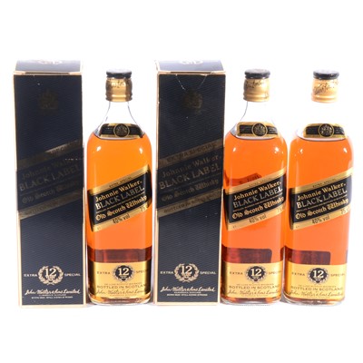 Lot 565 - Johnnie Walker Black Label, 12 year old - three 1990s bottlings