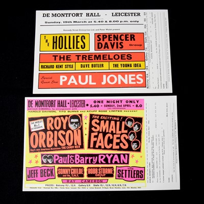 Lot 233 - Two original concert handbill flyers, De Montfort Hall Leicester, 1967.