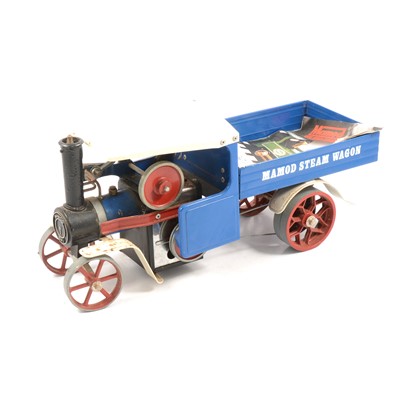 Lot 139 - Mamod live steam wagon, blue body with booklet.