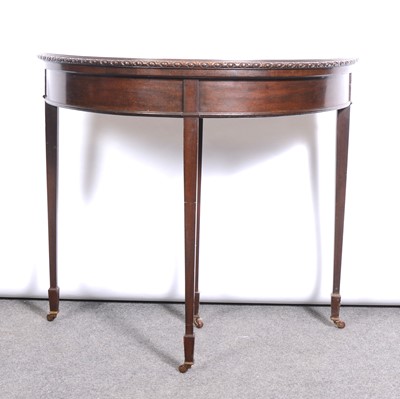 Lot 417 - Edwardian mahogany demilune card table