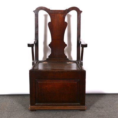 Lot 314 - Joined oak porters/box seat chair, 17th Century