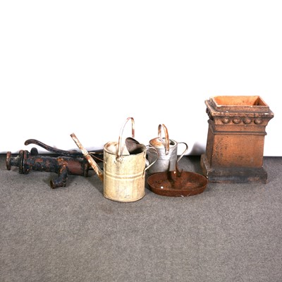 Lot 480 - Terracotta chomney pot, etc.