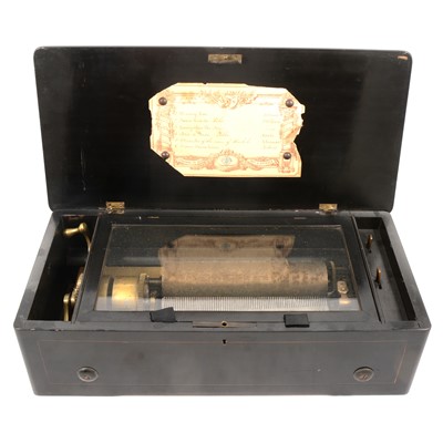 Lot 150 - 19th Century Swiss musical box, playing six airs