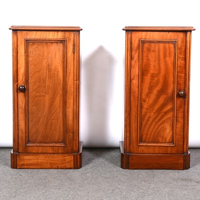 Lot 370 - Pair of Victorian mahogany bedside cupboards