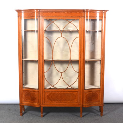 Lot 368 - Late Victorian satinwood display cabinet by Gill & Reigate, London