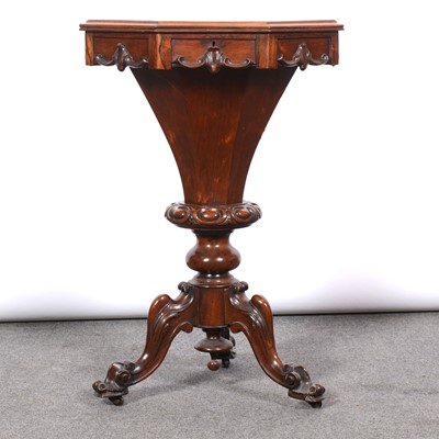 Lot 368 - Victorian rosewood trumpet work table