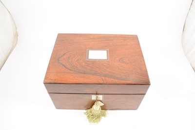 Lot 196 - Victorian rosewood travelling box