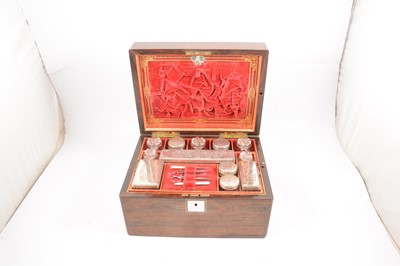 Lot 196 - Victorian rosewood travelling box