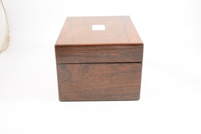 Lot 196 - Victorian rosewood travelling box