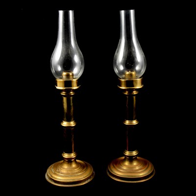 Lot 108 - Pair of railway style candle lamps, by Sherwood Ltd Birmingham