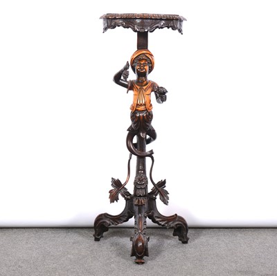 Lot 350 - Carved and painted softwood Blackamoor torchere