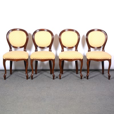 Lot 371 - Set of six Victorian style beech balloon back dining chairs, modern