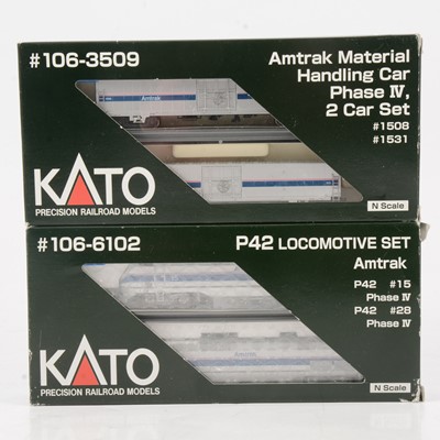 Lot 548 - Kato N gauge model railways, ref 106-6102 P42 Amtrak phase IV, 2-car set etc