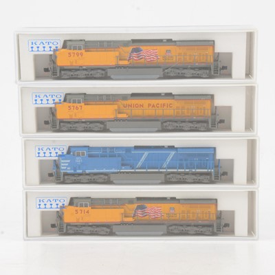 Lot 598 - Four Kato N gauge model railway Union Pacific and CEFX locomotives