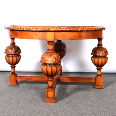 Lot 411 - Burr walnut and mixed wood centre table