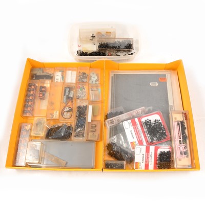 Lot 546 - Two trays N gauge model railway accessories and spares.