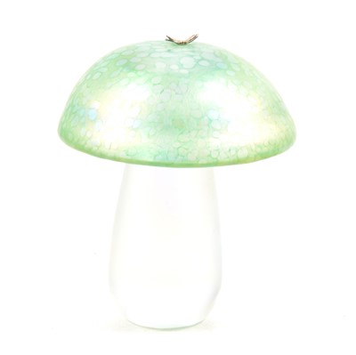 Lot 120 - John Ditchfield for Glasform, a large iridescent glass toadstool with silver butterfly