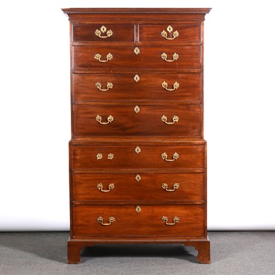 Lot 337 - George III mahogany chest on chest