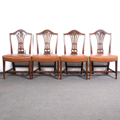 Lot 373 - Set of ten George III style mahogany dining chairs