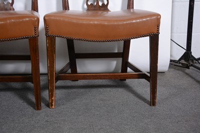 Lot 373 - Set of ten George III style mahogany dining chairs