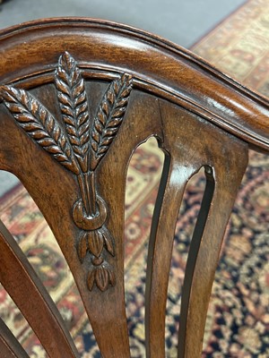 Lot 373 - Set of ten George III style mahogany dining chairs