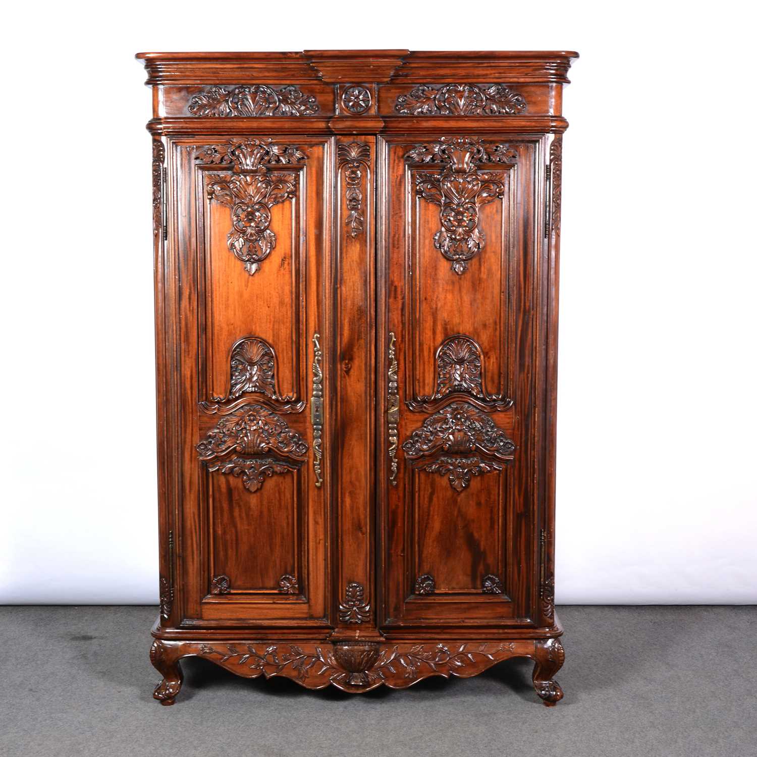 Lot 351 - French cherry wood armoire