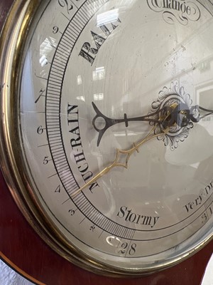 Lot 43 - Victorian mahogany banjo barometer, signed Gatward Huntingdon