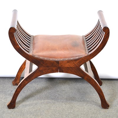 Lot 60 - Mahogany X-frame stool