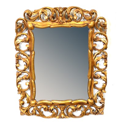 Lot 16 - Chippendale style gilt wall mirror.