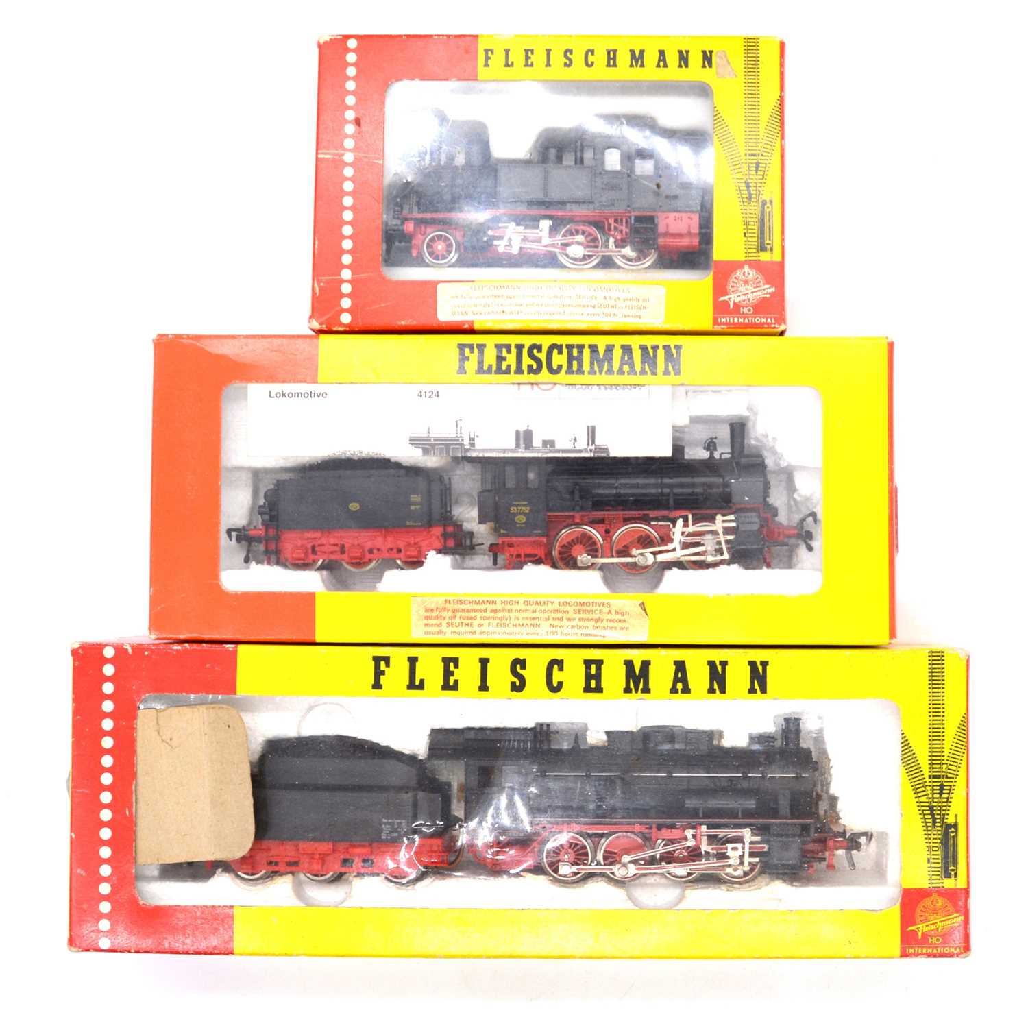 Lot 517 - Three Fleischmann HO gauge model railway locomotives including ref 1351 DB 55 2781