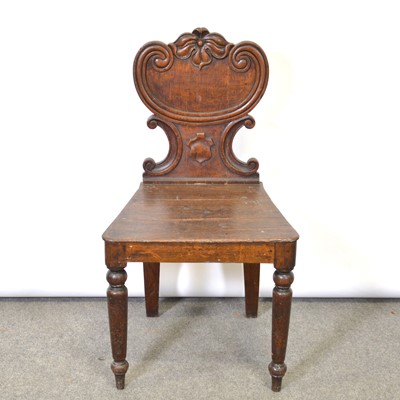 Lot 50 - Victorian oak hall chair